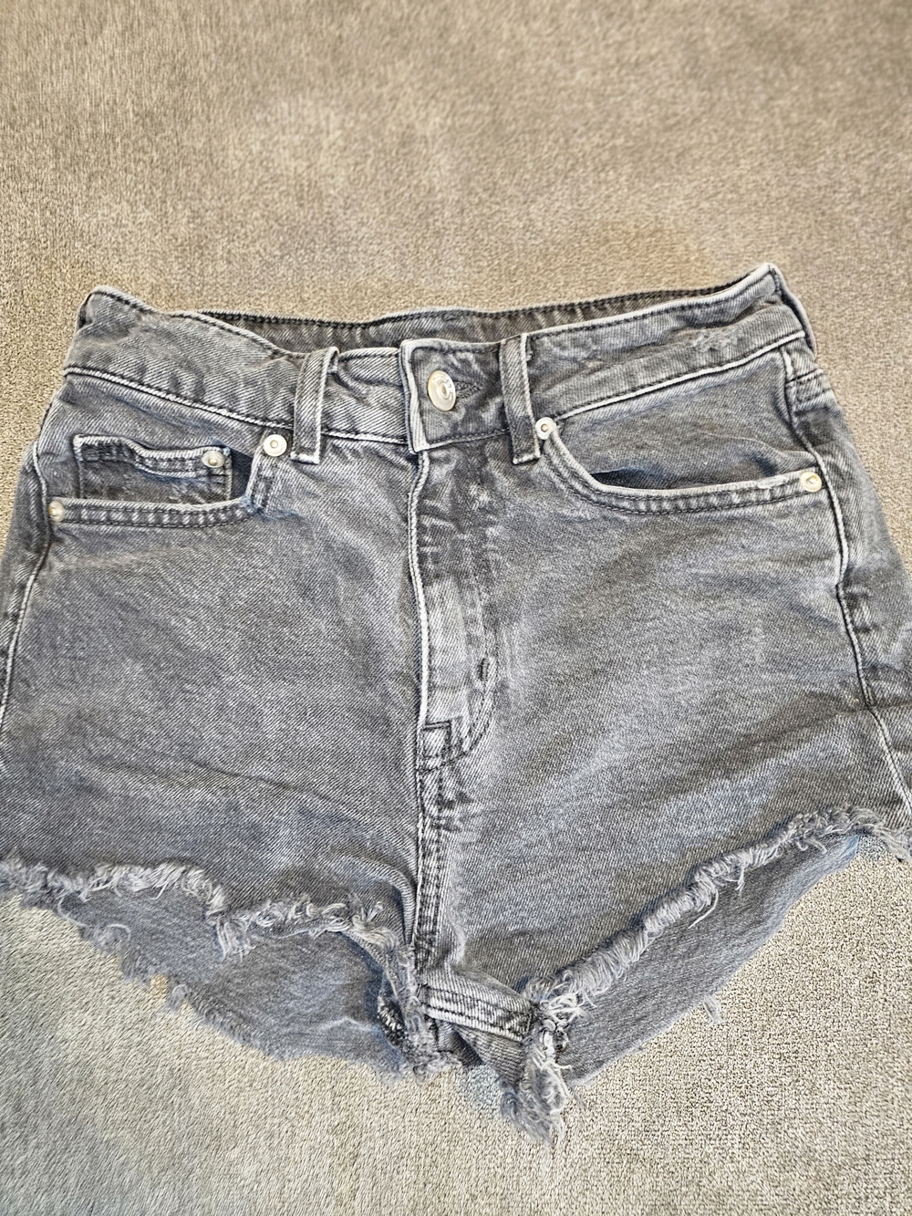 High waisted black jean shorts